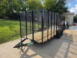 6.4x18 Debris Junk Trash Removal Leaf Trailer 6ft Mesh Sides (2) 3500lb Axles Tube Railing - Image 3