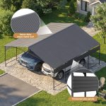 Patiowell 20x20 ft Outdoor Metal Carport, Black - Image 4