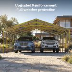 Patiowell 20x20 ft Outdoor Metal Carport, Black - Image 6