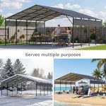 Patiowell 20x20 ft Outdoor Metal Carport, Black - Image 8