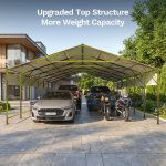 Patiowell 20x30 ft Outdoor Metal Carport, Black - Image 4