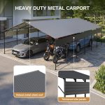 Patiowell 20x30 ft Outdoor Metal Carport, Black - Image 5