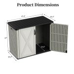 Patiowell 25 Cu.ft Outdoor Storage Cabinet, Beige - Image 3