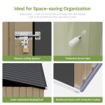 Patiowell 5x3 Metal Shed with Floor Frame, Brown - Image 4