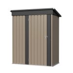 Patiowell 5x3 Metal Shed with Floor Frame, Brown
