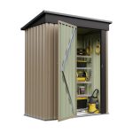 Patiowell 5x3 Metal Shed with Floor Frame, Brown - Image 8