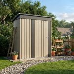 Patiowell 5x3 Metal Shed with Floor Frame, Brown - Image 7