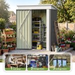 Patiowell 5x3 Metal Shed with Floor Frame, Gray - Image 6