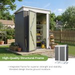 Patiowell 5x3 Metal Shed with Floor Frame, Gray - Image 5