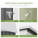 Patiowell 5x3 Metal Shed with Floor Frame, Gray - Image 4