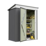 Patiowell 5x3 Metal Shed with Floor Frame, Gray - Image 8
