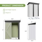 Patiowell 5x3 Metal Shed with Floor Frame, White - Image 3