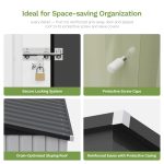 Patiowell 5x3 Metal Shed with Floor Frame, White - Image 4