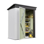 Patiowell 5x3 Metal Shed with Floor Frame, White - Image 8