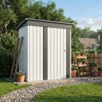 Patiowell 5x3 Metal Shed with Floor Frame, White - Image 7