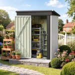 Patiowell 5x3 Metal Shed with Floor Frame, White - Image 2