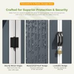 Patiowell 5x3 Plastic Outdoor Storage Shed with Lockable Door, Dark Gray - Image 5