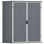 Patiowell 5x3 Plastic Outdoor Storage Shed with Lockable Door, Dark Gray
