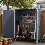 Patiowell 5x3 Plastic Outdoor Storage Shed with Lockable Door, Dark Gray - Image 2