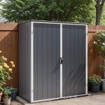 Patiowell 5x3 Plastic Outdoor Storage Shed with Lockable Door, Dark Gray - Image 8