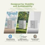 Patiowell 5x3 Plastic Outdoor Storage Shed with Lockable Door, Gray - Image 7