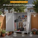 Patiowell 5x3 Plastic Outdoor Storage Shed with Lockable Door, Gray - Image 6