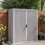 Patiowell 5x3 Plastic Outdoor Storage Shed with Lockable Door, Gray - Image 8