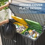Patiowell 5x2.6ft Trash Can Storage Shed Metal Shed with Double Doors, Black - Image 5