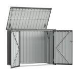 Patiowell 5x2.6ft Trash Can Storage Shed Metal Shed with Double Doors, Black