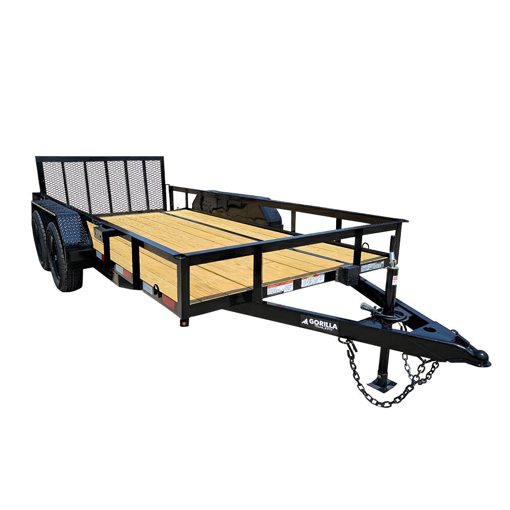 6.4_X_14_Dovetail_Utility_Trailer 6'4" x 14 Utility Trailer Powder Coated Dovetail (2) 3500 Axles 7k GVWR - Image 1