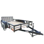 6'4" x 12 Double Axle Utility Trailer Powder Coated Dovetail (2) 3500lb Axles