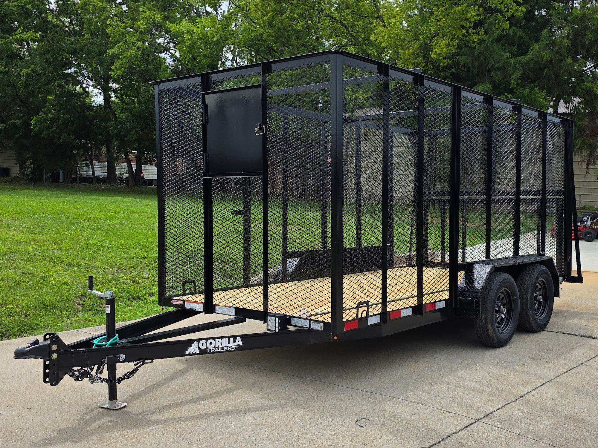 6.4x14 Straight Deck Utility Trailer 6ft Mesh Sides with (2) 3,500lb Axles-Without Roof - Image 9