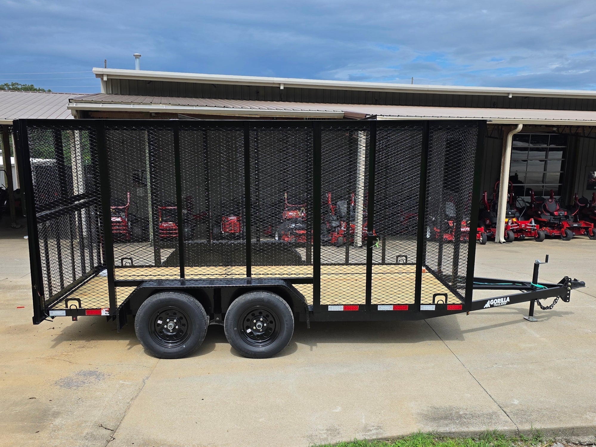 6.4x14 Straight Deck Utility Trailer 6ft Mesh Sides with (2) 3,500lb Axles-Without Roof - Image 14