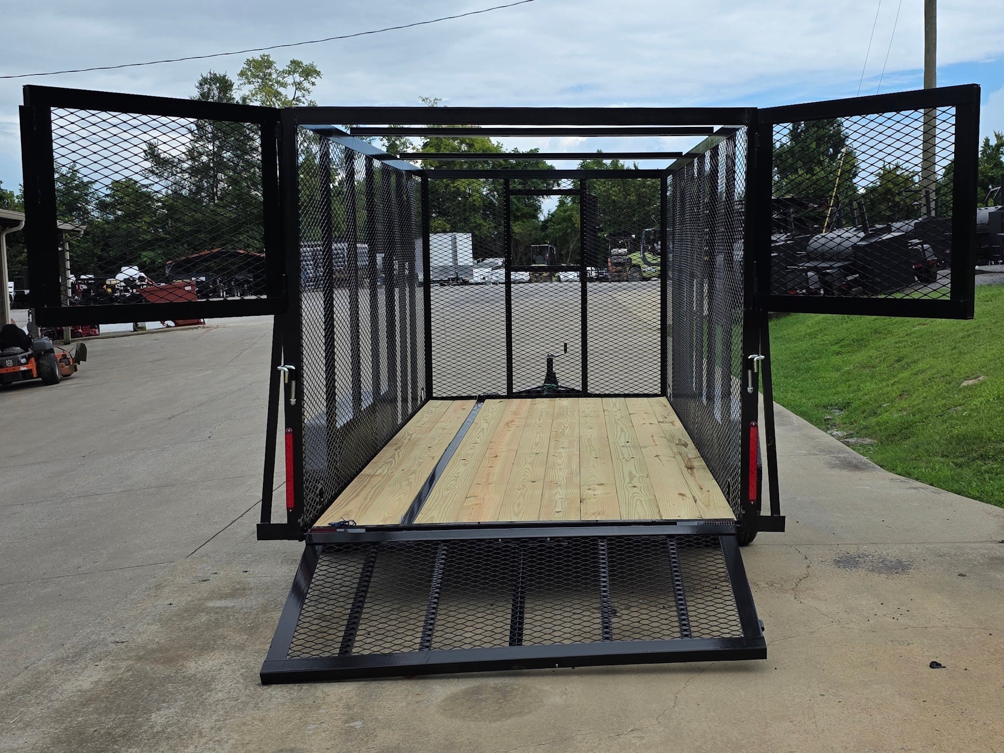 6.4x14 Straight Deck Utility Trailer 6ft Mesh Sides with (2) 3,500lb Axles-Without Roof - Image 4