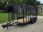 6.4x14 Straight Deck Utility Trailer 6ft Mesh Sides with (2) 3,500lb Axles-Without Roof