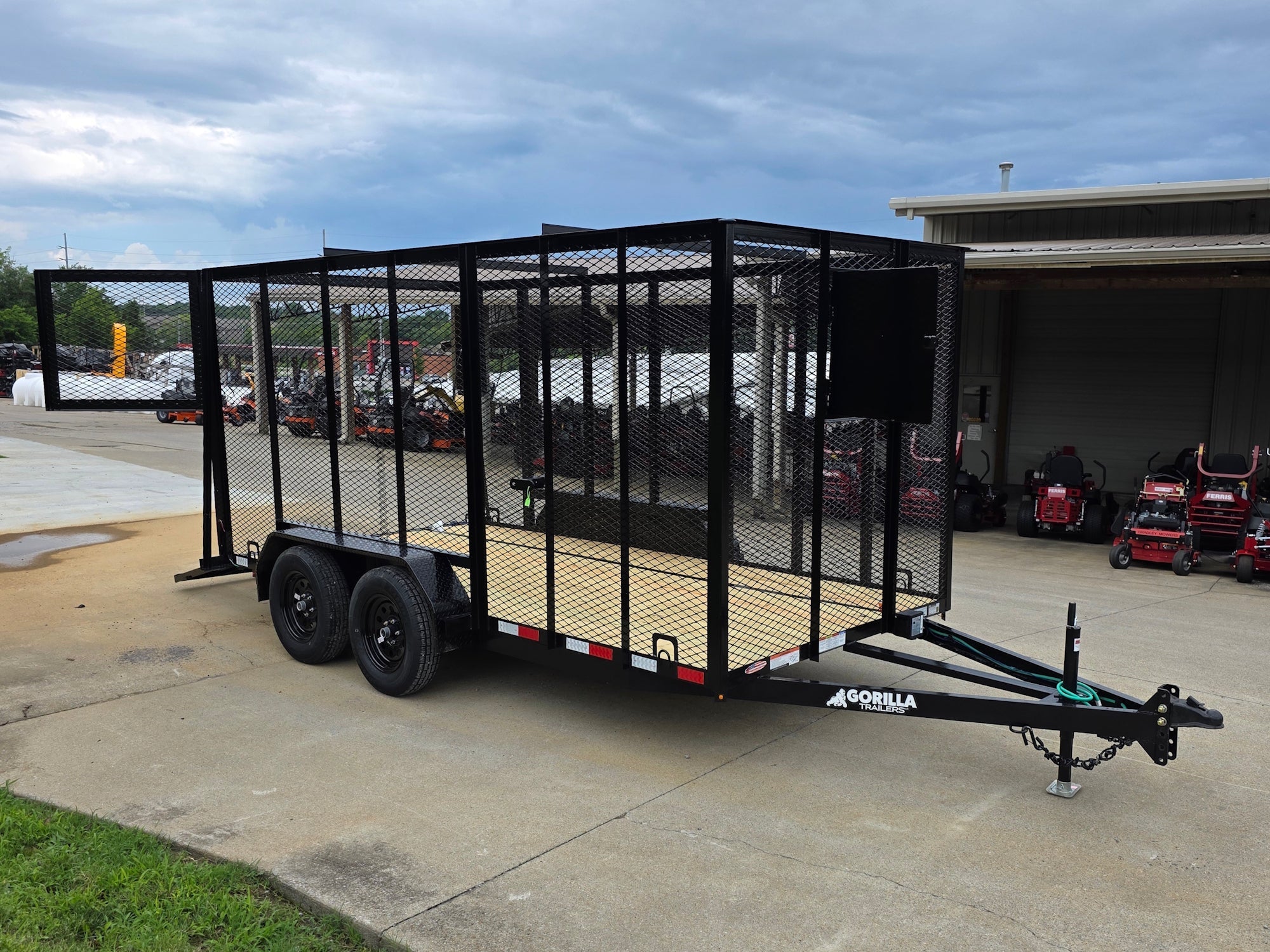 6.4x14 Straight Deck Utility Trailer 6ft Mesh Sides with (2) 3,500lb Axles-Without Roof - Image 7