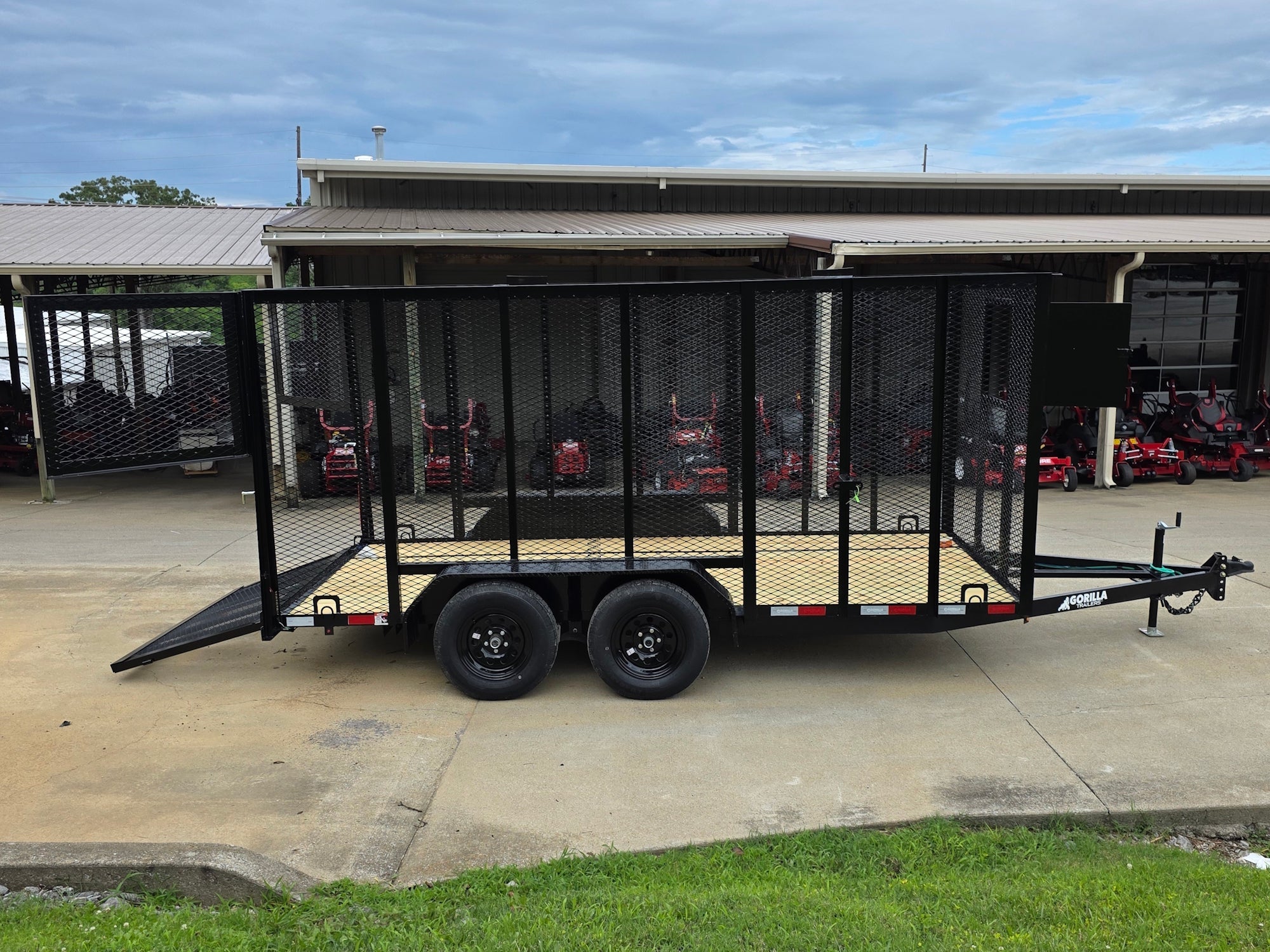 6.4x14 Straight Deck Utility Trailer 6ft Mesh Sides with (2) 3,500lb Axles-Without Roof - Image 6