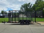 6.4x14 Straight Deck Utility Trailer 6ft Mesh Sides with (2) 3,500lb Axles-Without Roof - Image 2