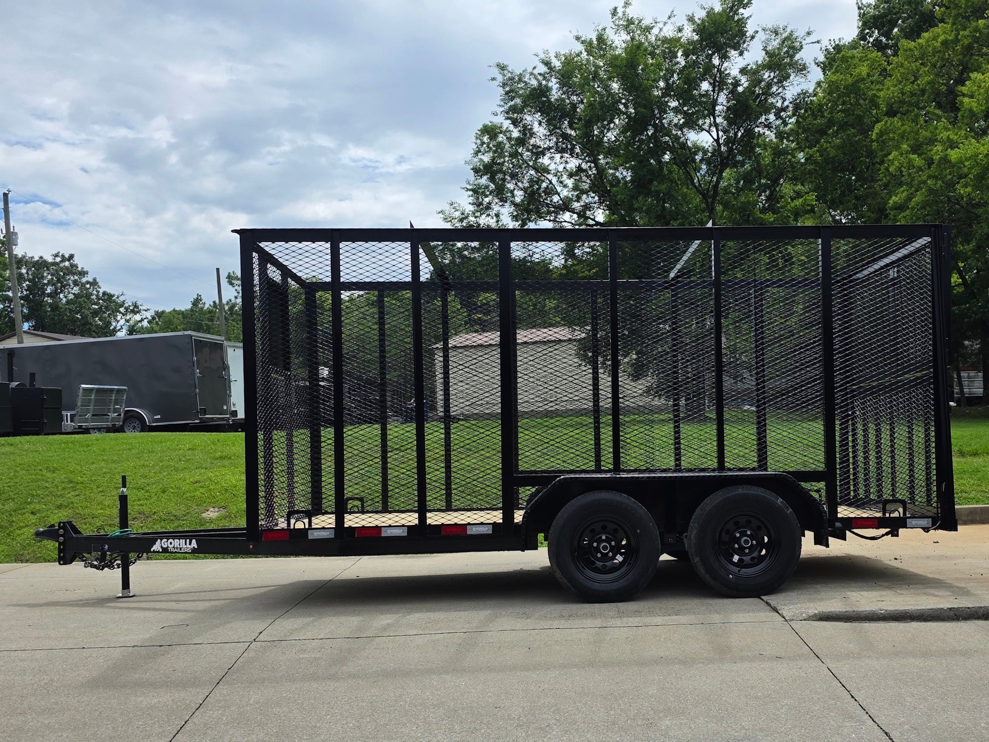 6.4x14 Straight Deck Utility Trailer 6ft Mesh Sides with (2) 3,500lb Axles-Without Roof - Image 10