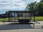 6.4x14 Straight Deck Utility Trailer 6ft Mesh Sides with Metal Roof (2) 3,500lb Axles - Image 10
