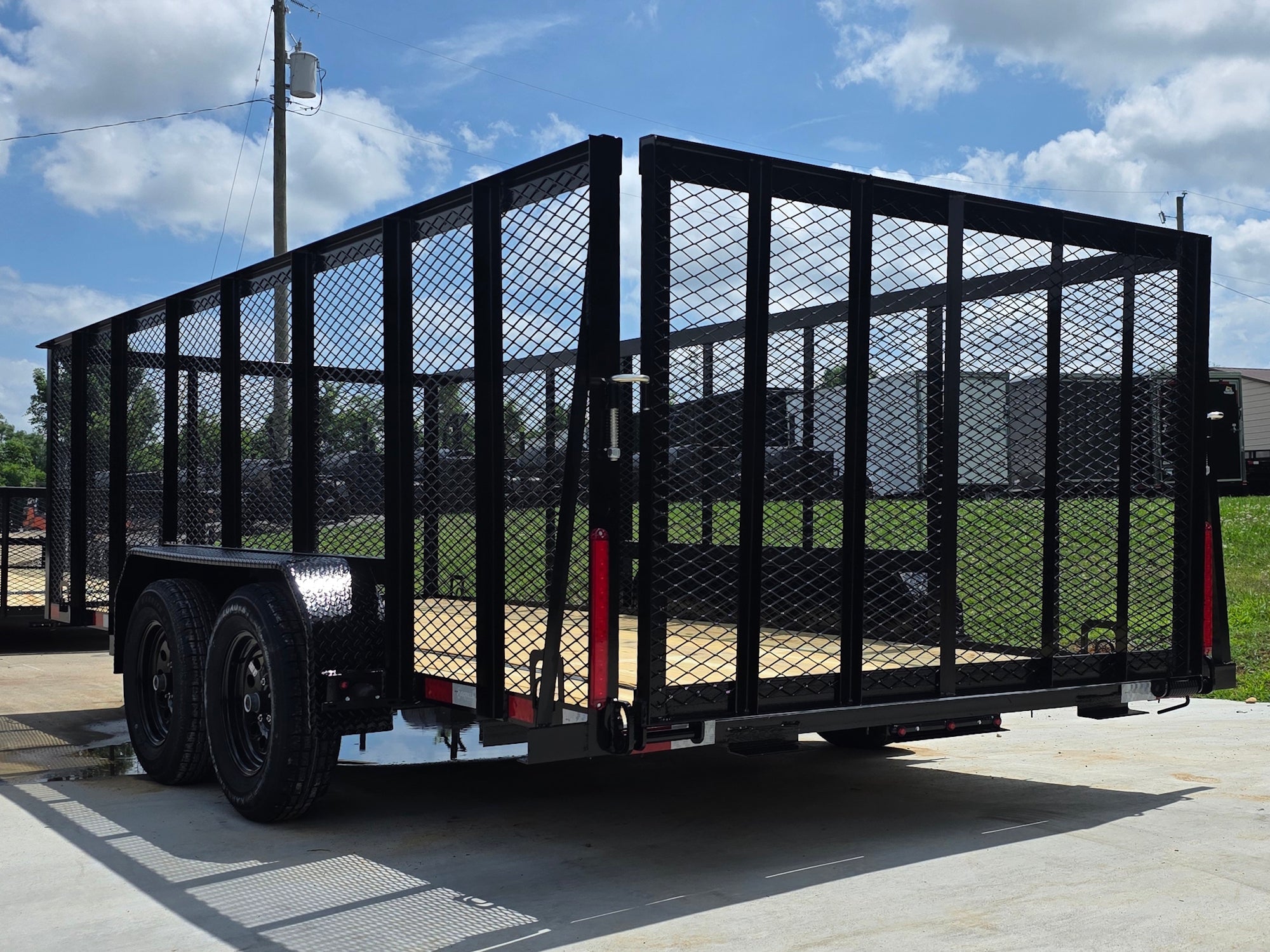 6.4x16 Straight Deck Utility Trailer with 4ft Mesh Side (2) 3,500lb Axles - Image 2