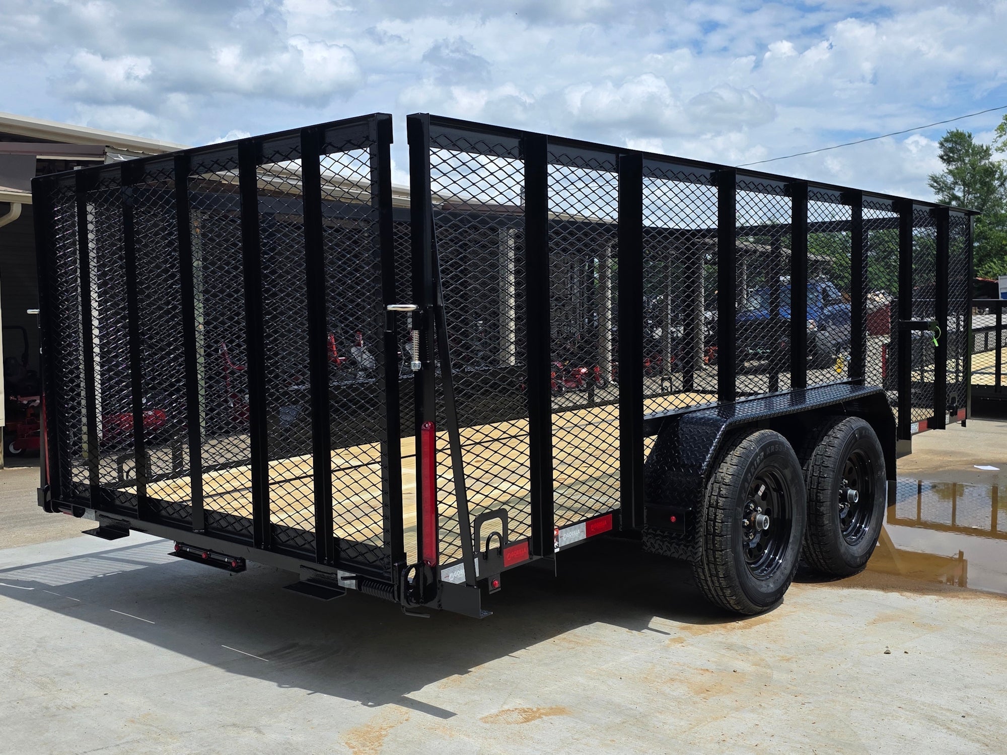 6.4x16 Straight Deck Utility Trailer with 4ft Mesh Side (2) 3,500lb Axles - Image 4