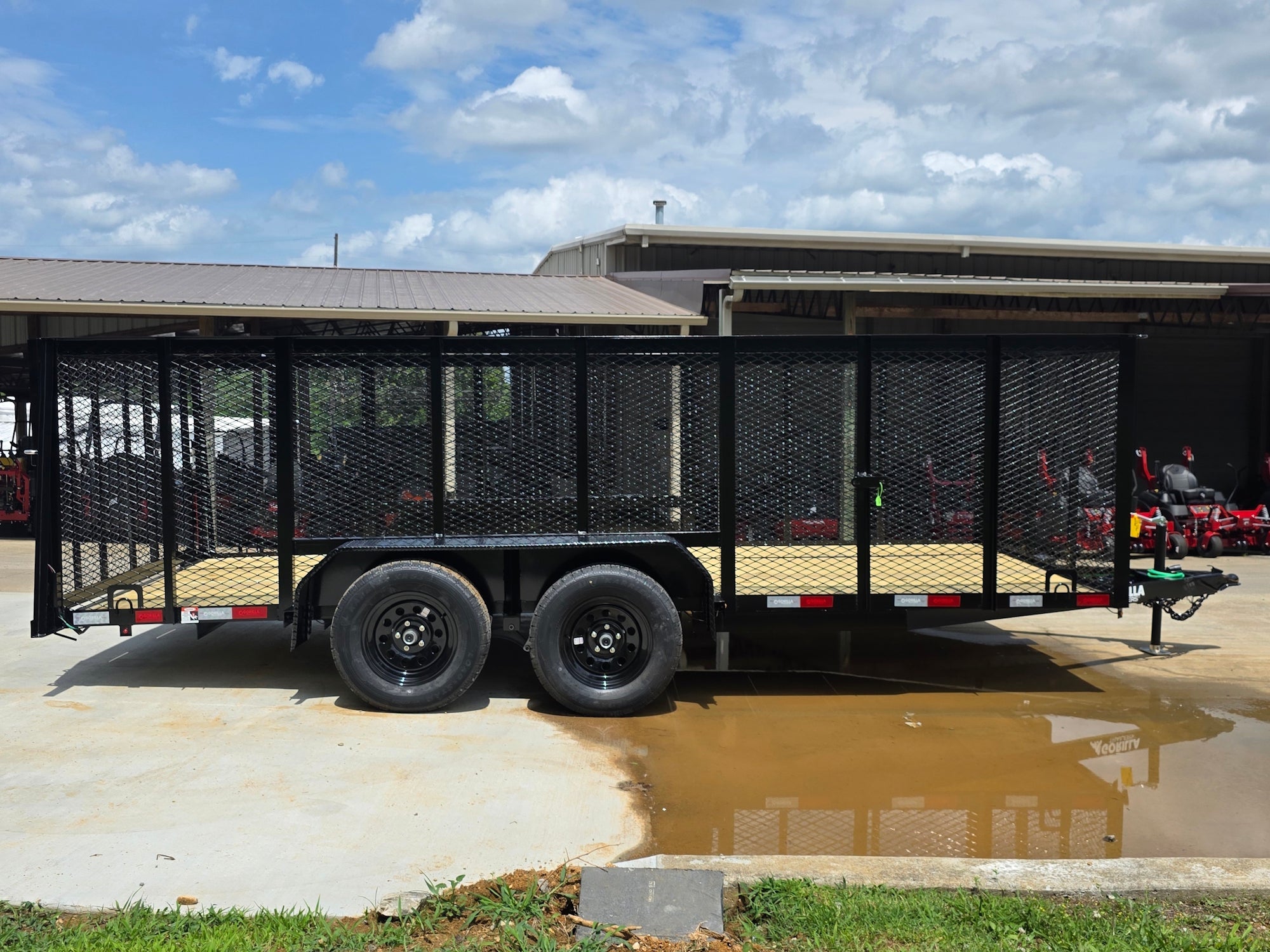 6.4x16 Straight Deck Utility Trailer with 4ft Mesh Side (2) 3,500lb Axles - Image 5