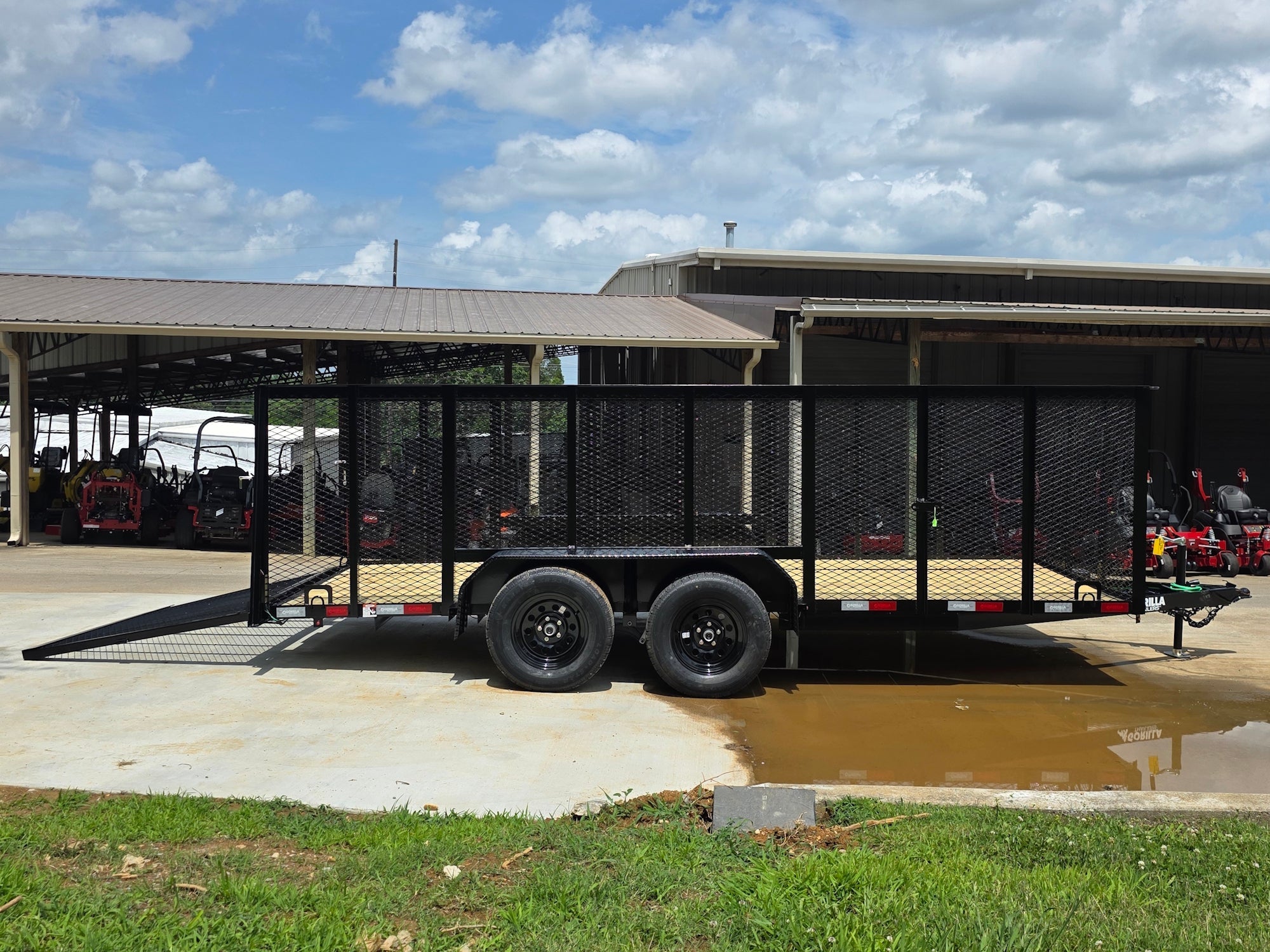 6.4x16 Straight Deck Utility Trailer with 4ft Mesh Side (2) 3,500lb Axles - Image 13