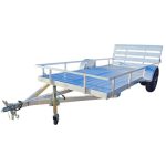 6.4'x12' Aluminum Utility Trailer With Gate Aluminum Wheels 3500 lb Axle