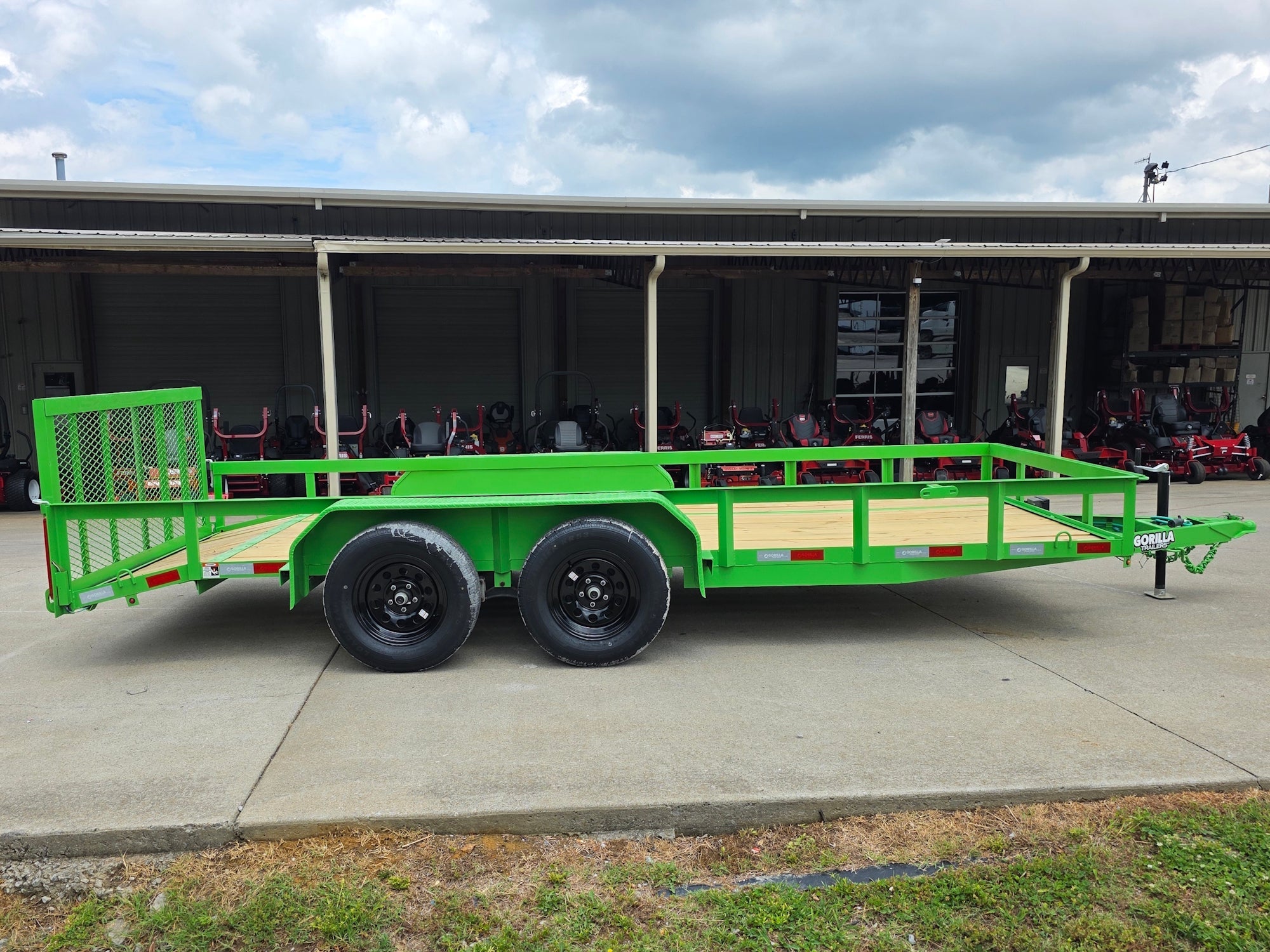 6.4x16 Utility Trailer Double Axle Dovetail with Gate Powder Coated (2) 3500lb 2-Brakes - Image 6