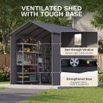 Patiowell 6x10 ft Plastic Shed with Vent, Window & Sloped Roof, Dark Gray - Image 4