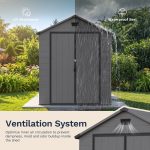 Patiowell 6x10 ft Plastic Shed with Vent, Window & Sloped Roof, Dark Gray - Image 5