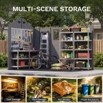 Patiowell 6x10 ft Plastic Shed with Vent, Window & Sloped Roof, Dark Gray - Image 7