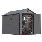 Patiowell 6x10 ft Plastic Shed with Vent, Window & Sloped Roof, Dark Gray - Image 9